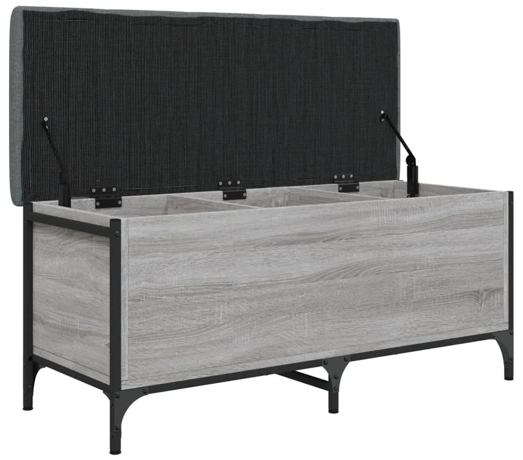 Banco arrumação 102x42x45 cm derivados madeira cinzento sonoma