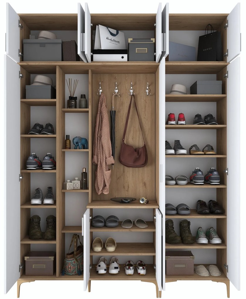 Hall Stand EA128 – Nogueira Branca – 180x240x37,5 cm