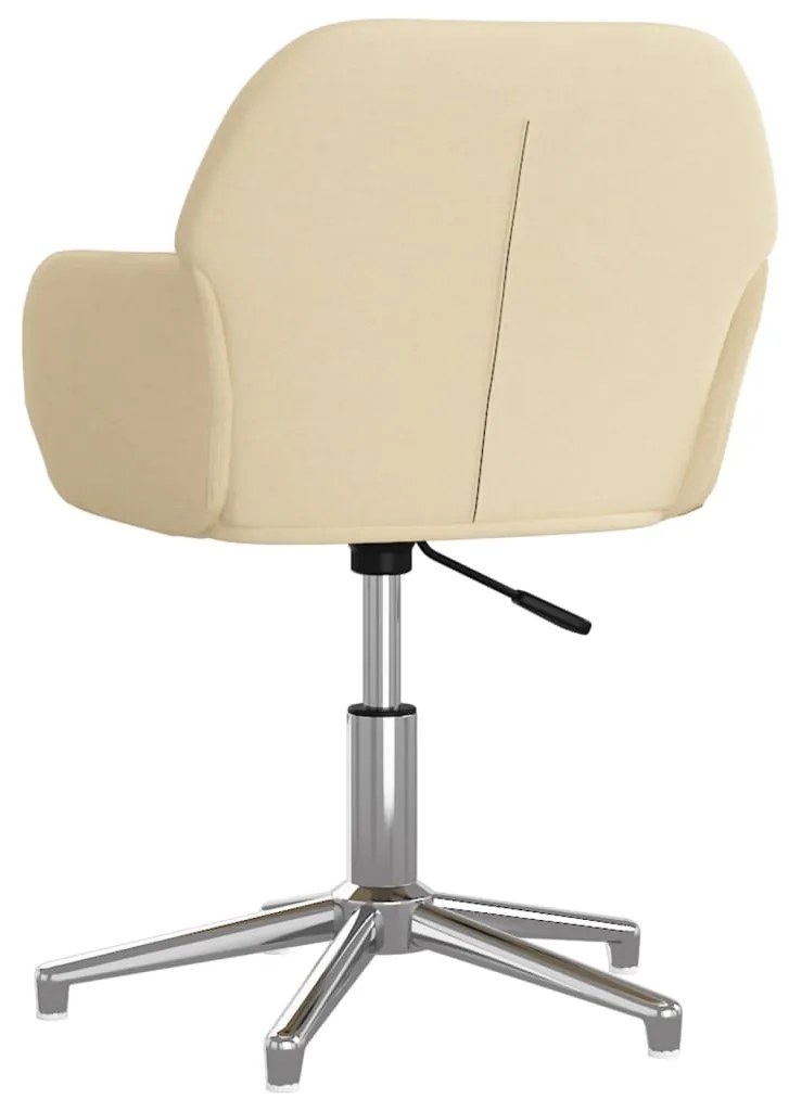 Cadeiras de jantar giratórias 2 pcs tecido cor creme