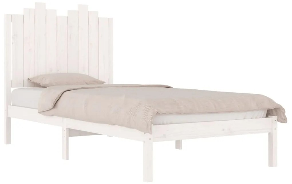 Estrutura de cama 100x200 cm pinho maciço branco
