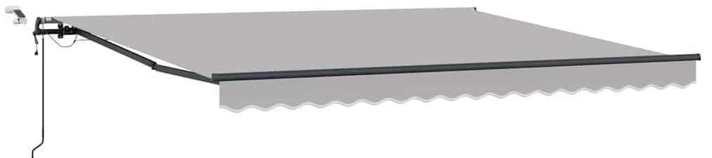 Toldo Retrátil Automático vidaXL com LED Cinzento Claro 400x300 cm