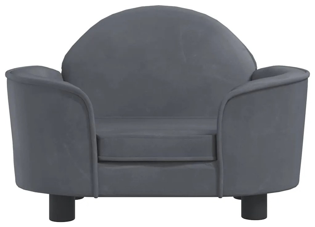 Cama para cães 66x40x45 cm veludo cinzento-escuro