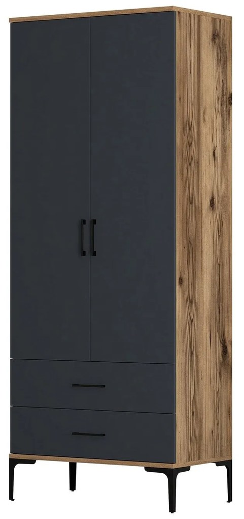 Roupeiro Kumsal T – Nogueira/Antracite – 80x47,5x201,4 cm