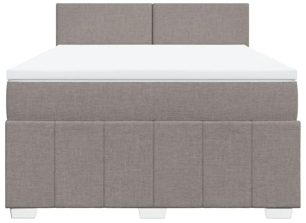 Cama com molas/colchão 160x200 cm tecido castanho-acinzentado