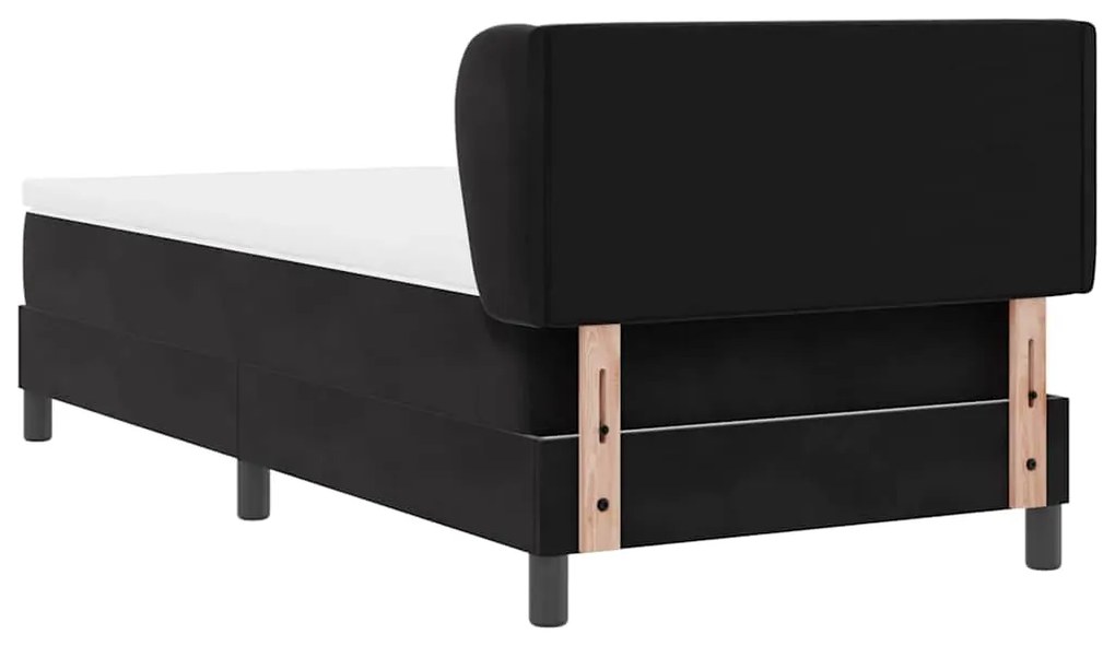 Camas Box Spring vidaXL com Colchão Preto 90x190 cm em Veludo