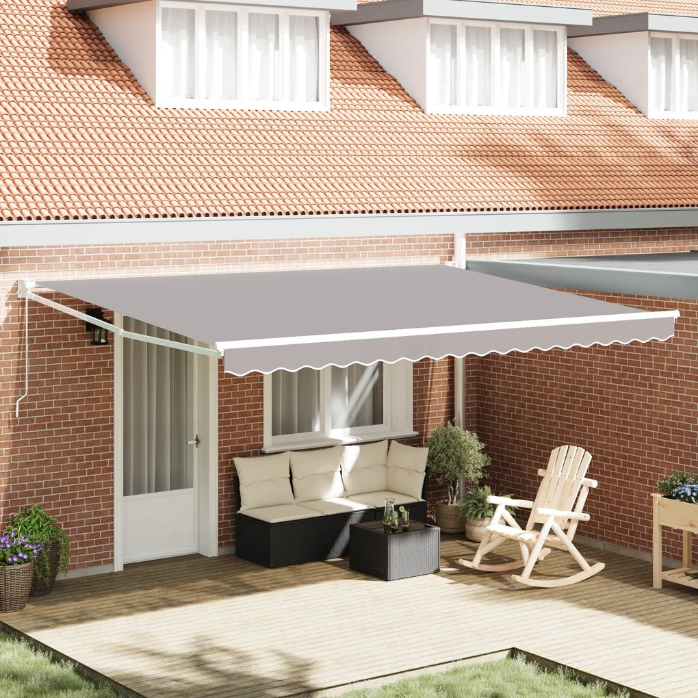 Toldo Retrátil Manual vidaXL Cinza 450x300 cm