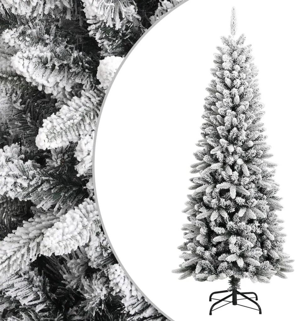 vidaXL Árvore de Natal artificial com neve PVC &amp; PE 180 cm