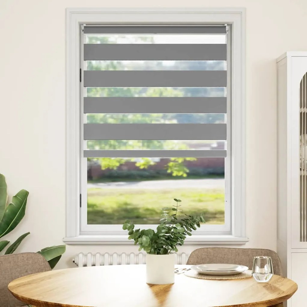 Estore de rolo 100 x 175 cm, linhas de zebra / Cinza
