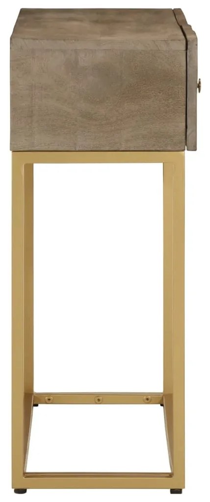 Mesa consola 90x30x76 cm madeira de mangueira maciça e ferro