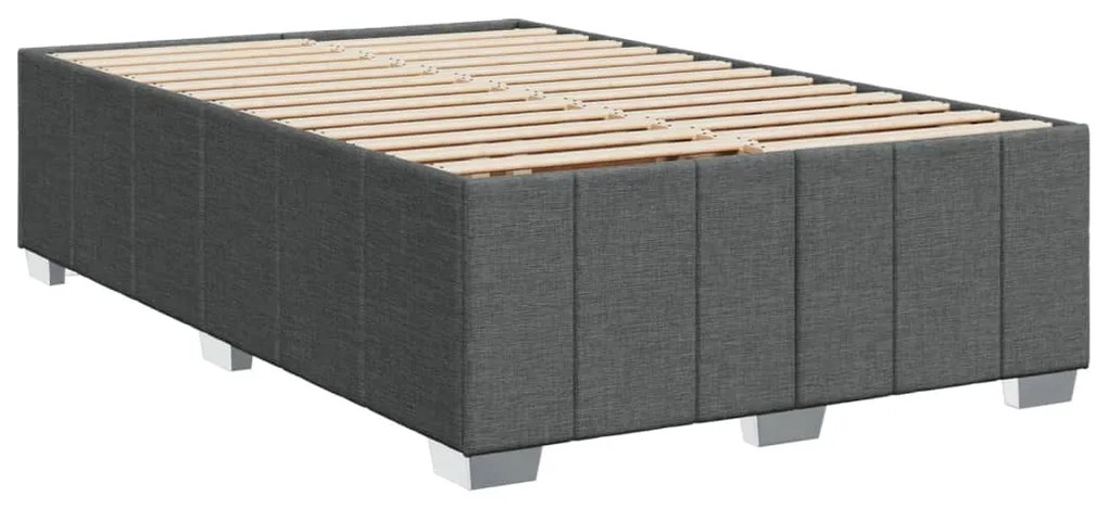 Cama boxspring com colchão 120x190 cm tecido cinzento-escuro