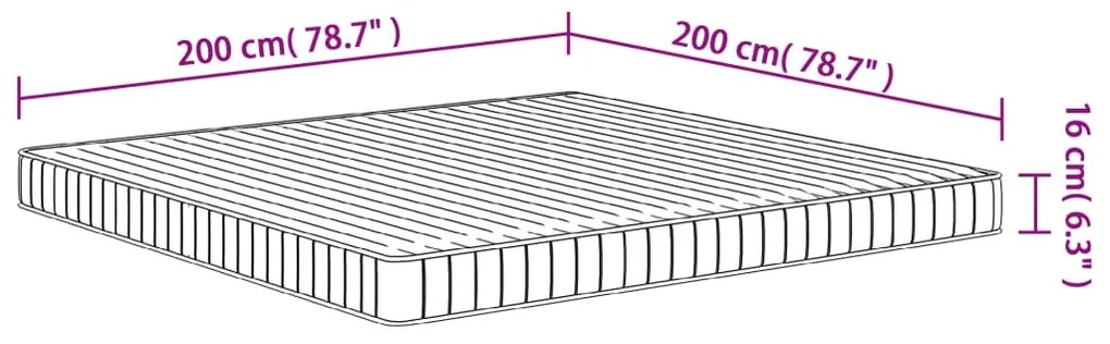 Colchão de espuma médio suave 200x200 cm