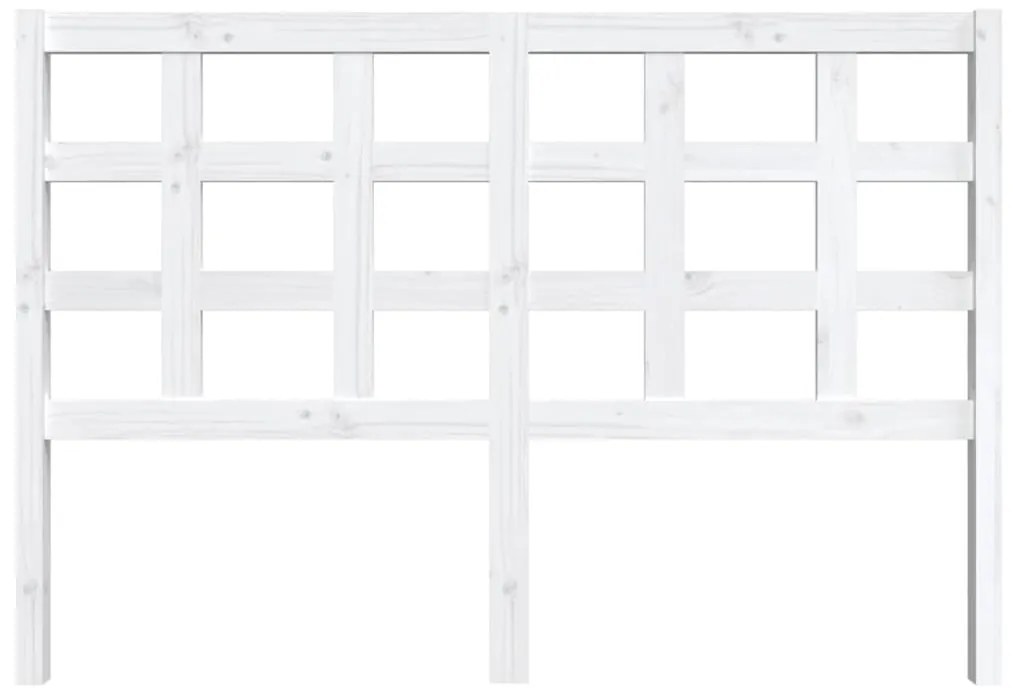 Cabeceira de cama 145,5x4x100 cm madeira de pinho maciça branco