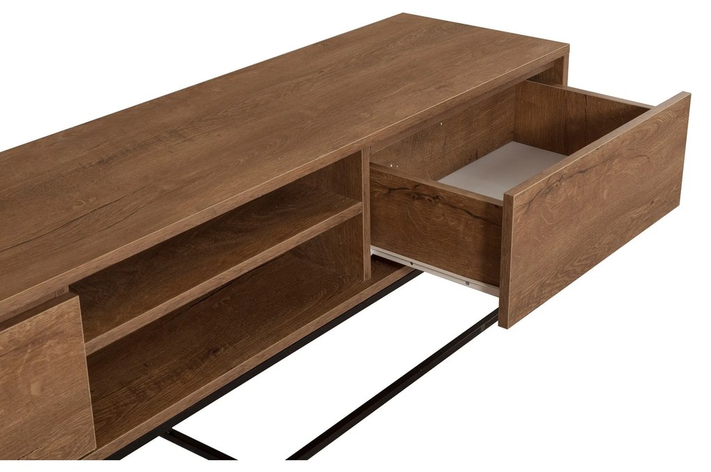 Conjunto de Mobiliário de Sala de Estar Laxus – Nogueira/Preto – Unida