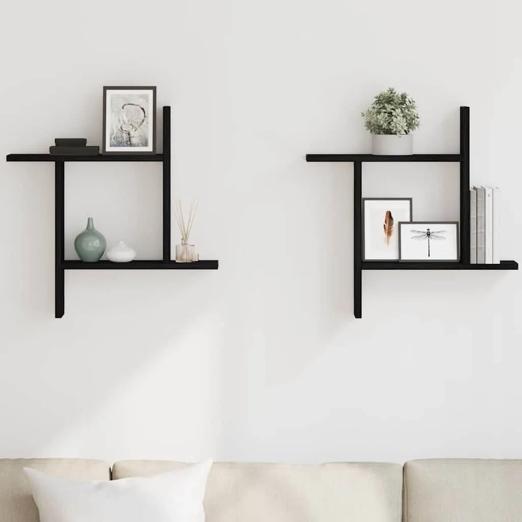 Estantes de parede 2 pcs 50x12x50 cm carvalho preto