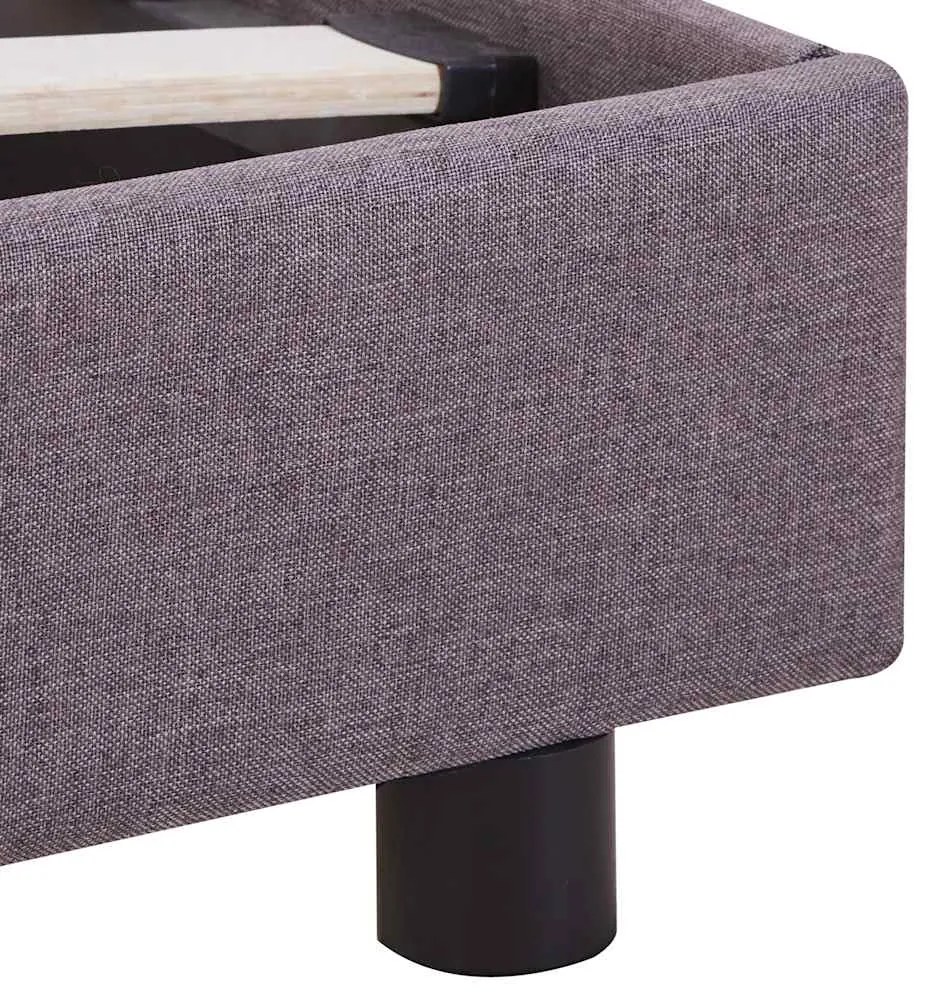 Estrutura para cama sem colchão Taupe Tecido 135x190 cm