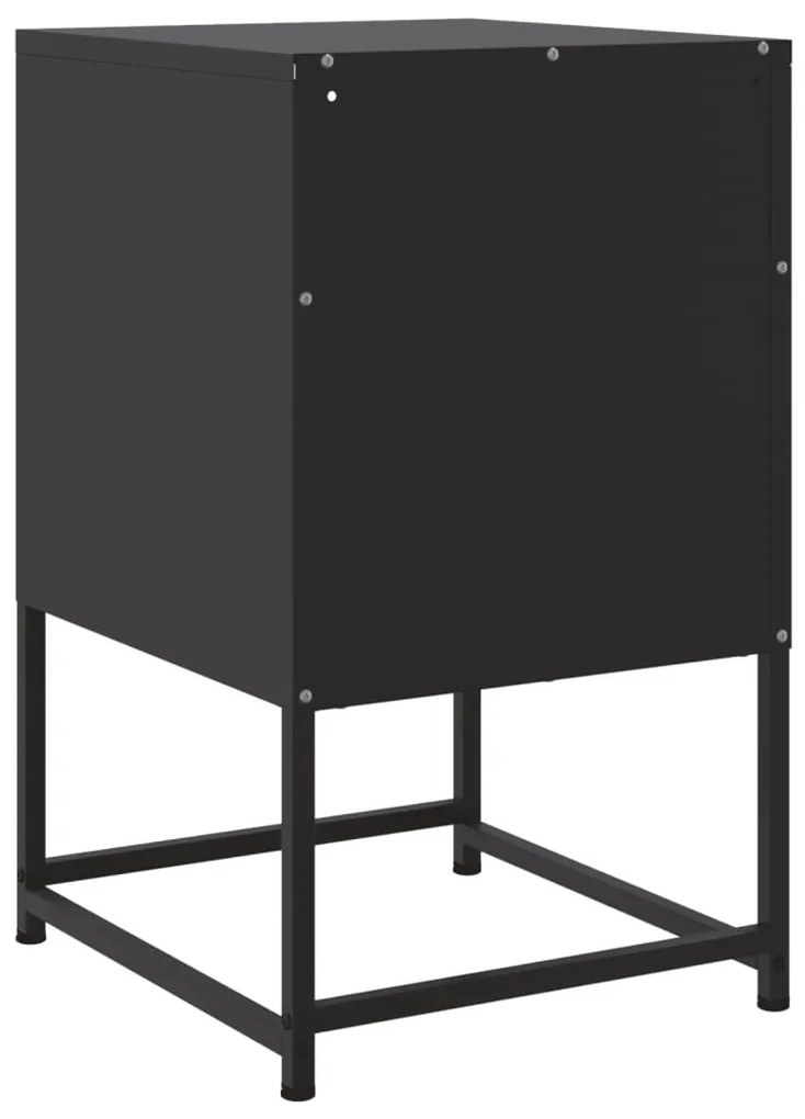 Mesas de cabeceira 2 pcs 36x39x60,5 cm aço preto