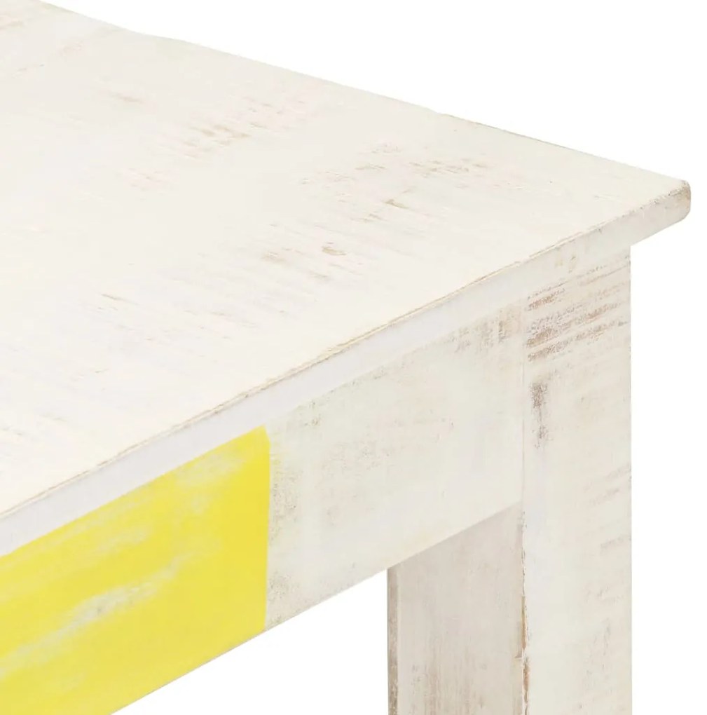 Mesa de centro 110x60x45cm madeira de mangueira maciça branco