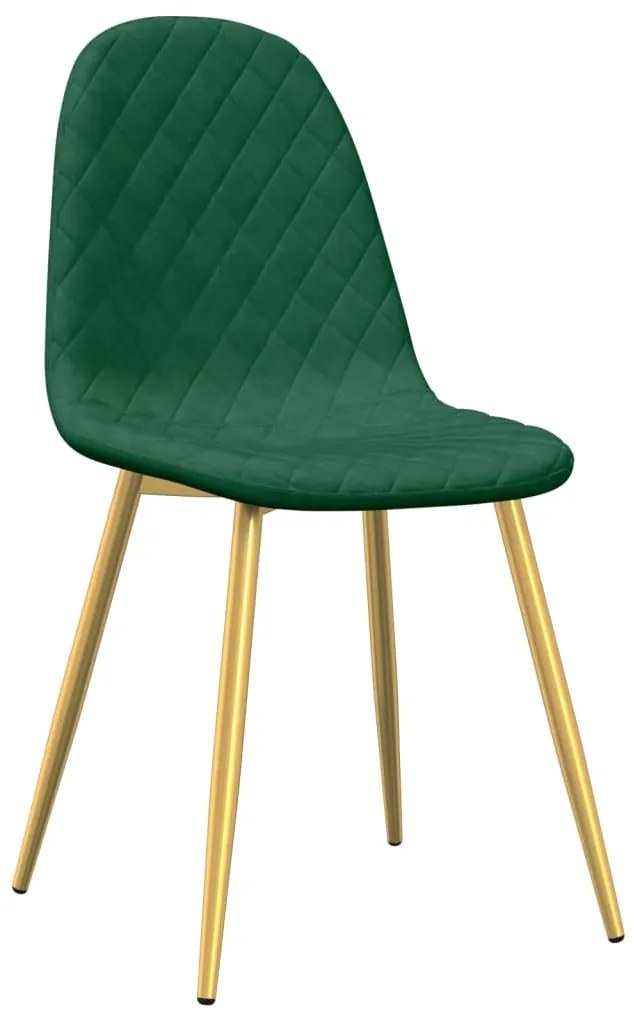 Cadeiras de jantar 2 pcs veludo verde-escuro