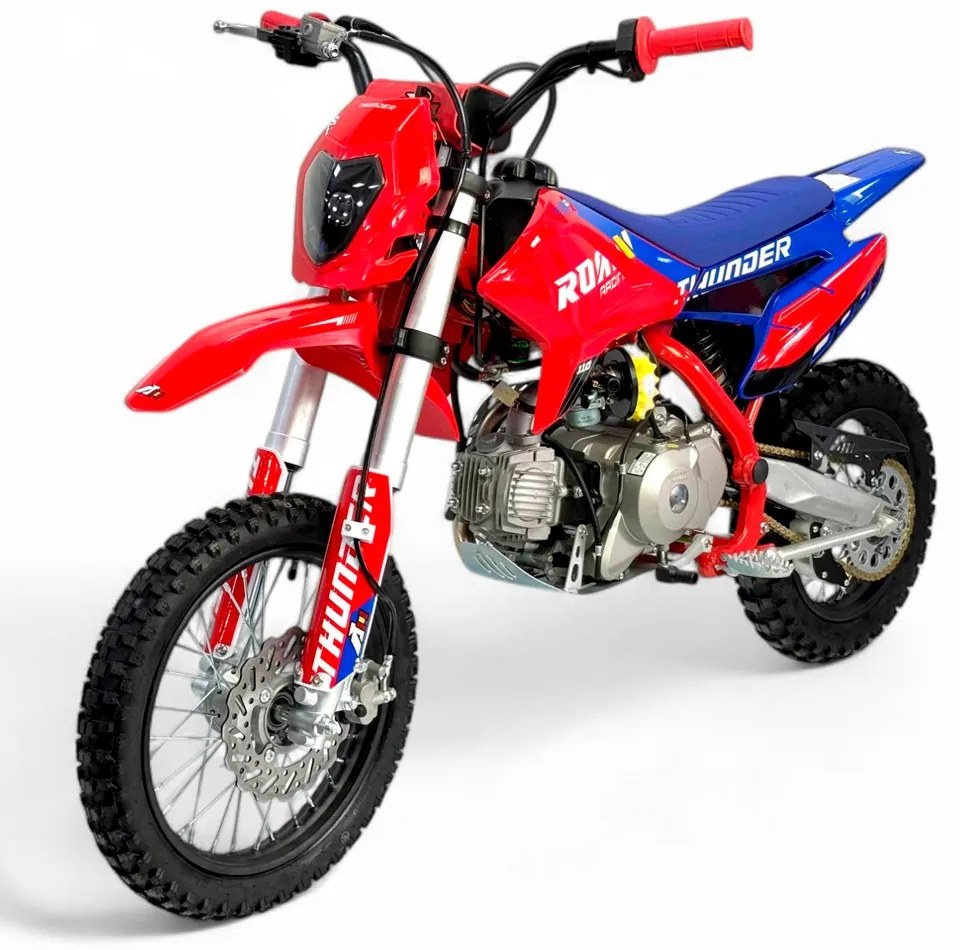 MOTO Crianças MINICROSS Gasolina semi-automático 110CC Thunder 14"/12" arranque elétrico e pedal Vermelha