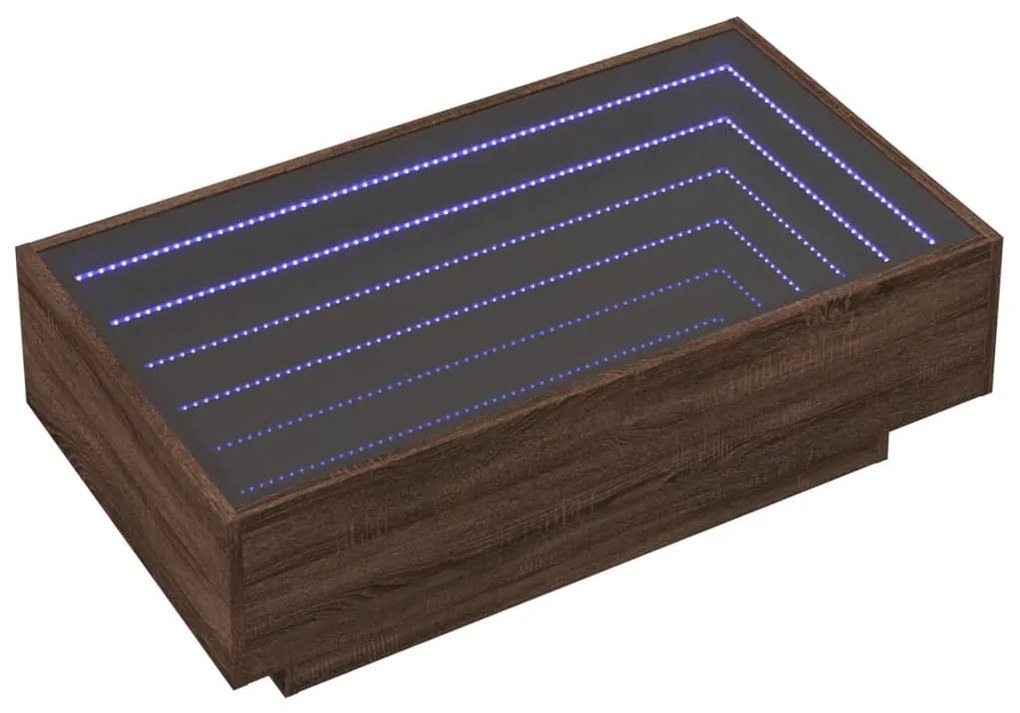 Mesa de centro c/ LEDs 90x50x30 cm derivados de madeira