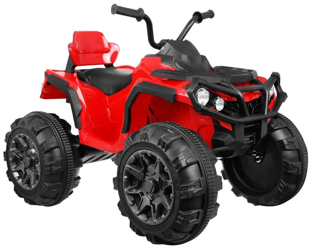 Moto 4 elétrica para crianças 12V 2x45W ATV Com Comando, com Rodas Espuma EVA, Assento couro ecológico, som Crianças Até 30Kg Vermelha