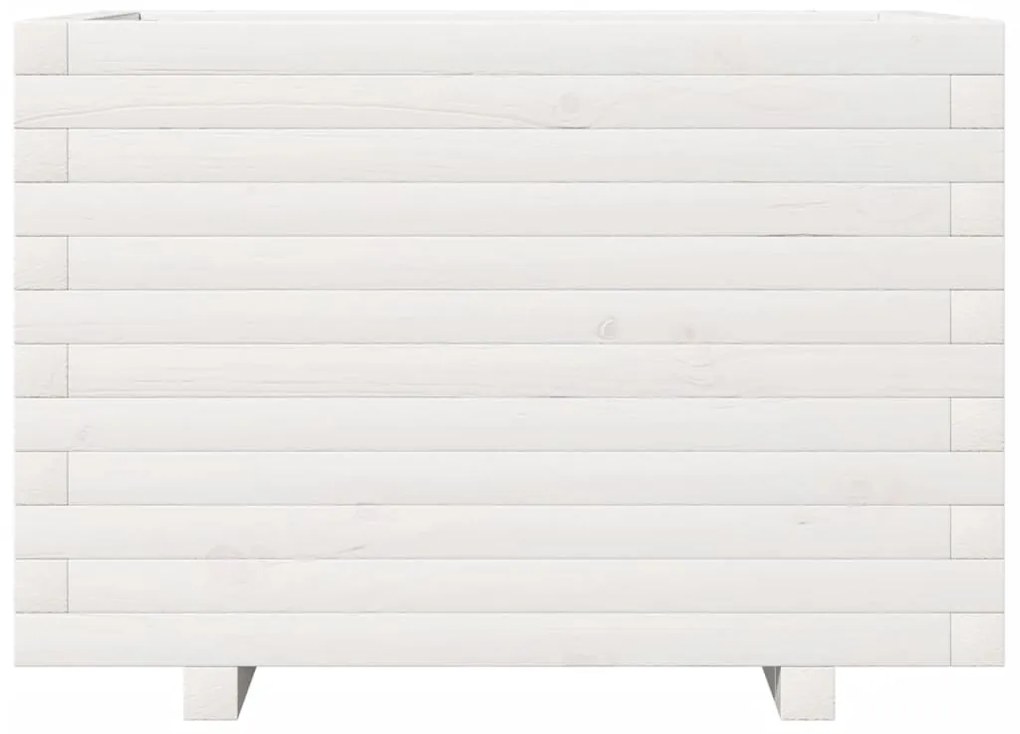 Vaso/floreira de jardim 70x40x49,5 cm pinho maciço branco