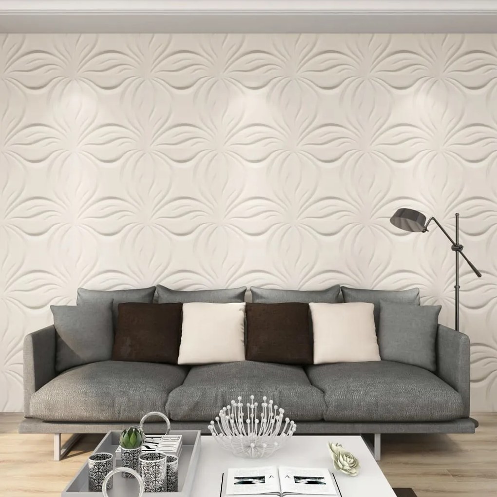 146298 vidaXL Painéis de parede 3D 24 pcs 0,5x0,5 m 6m²