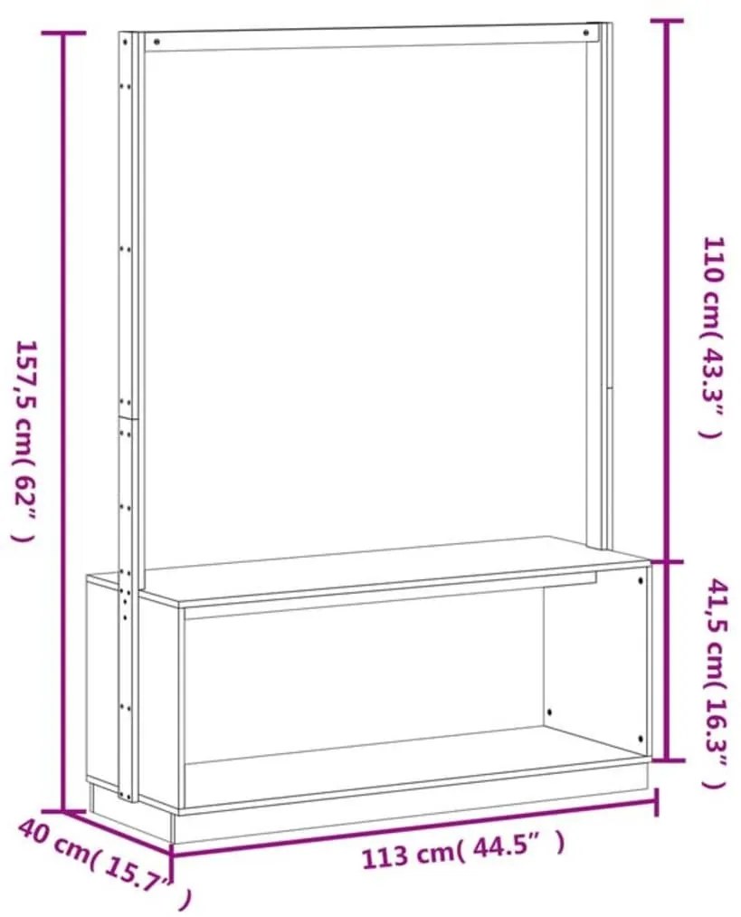 Conjunto de Entrada - Bengaleiro e Sapateira -  113x40x157,5 cm - Pinh