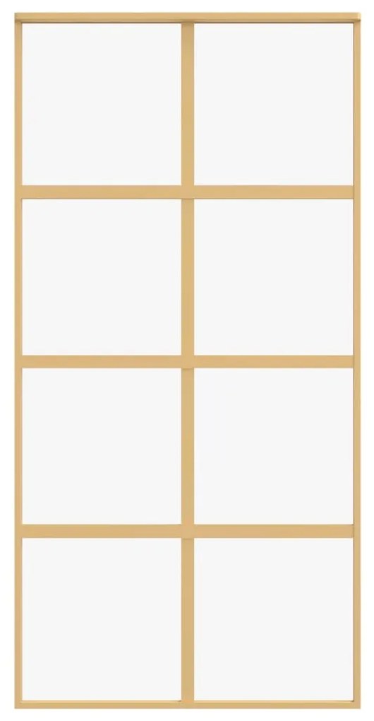 Porta deslizante 102,5x205 cm vidro ESG/alumínio dourado