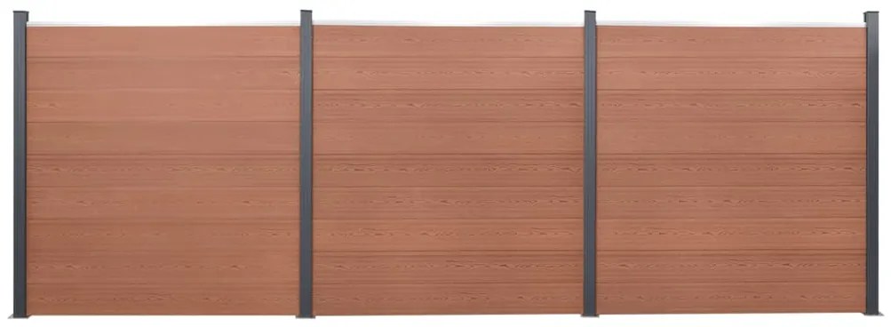 Conjunto de painéis de vedação 526x186 cm WPC castanho
