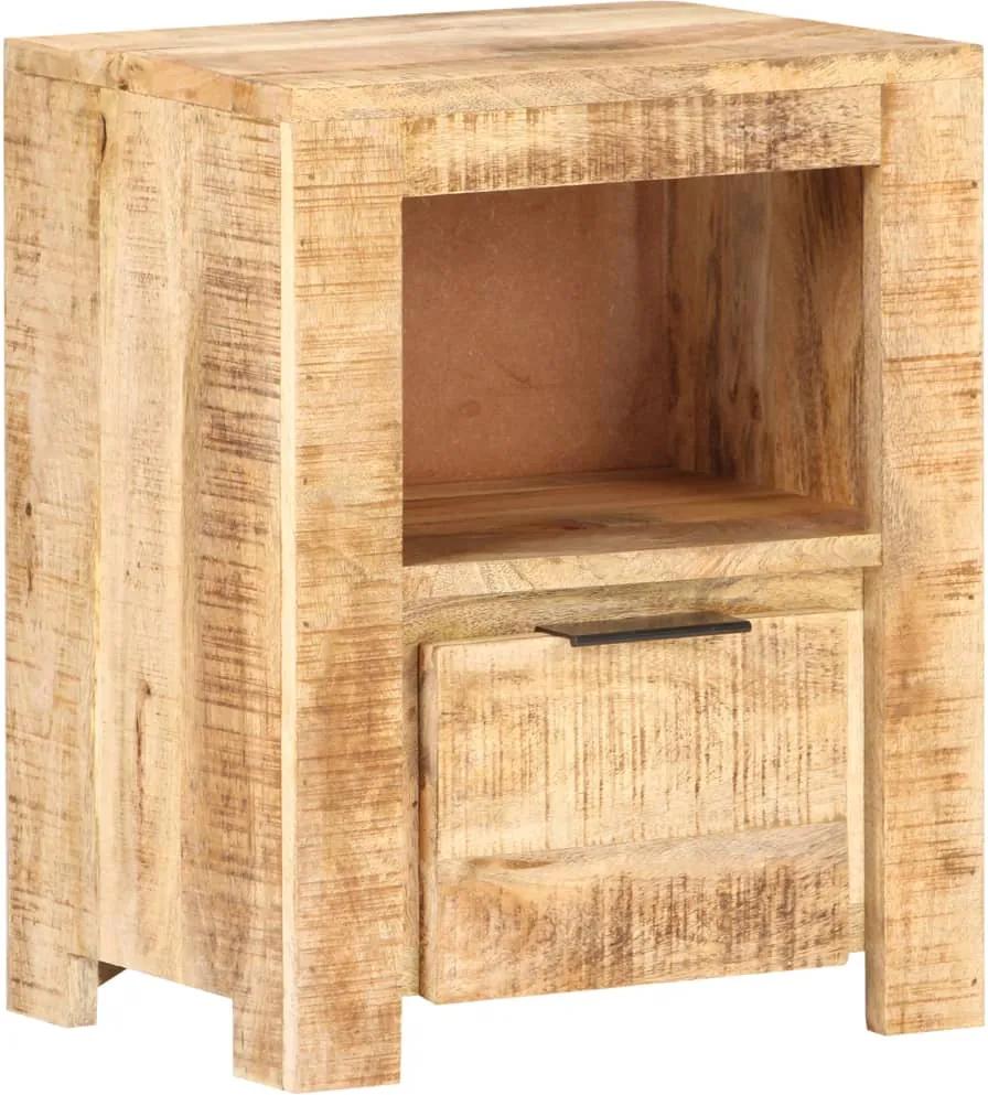 Mesa de cabeceira 40x30x50 cm madeira de mangueira áspera