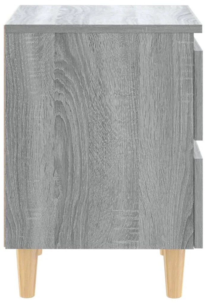 Mesas cabeceira c/ pernas madeira 2pcs 40x35x50 cm sonoma cinza