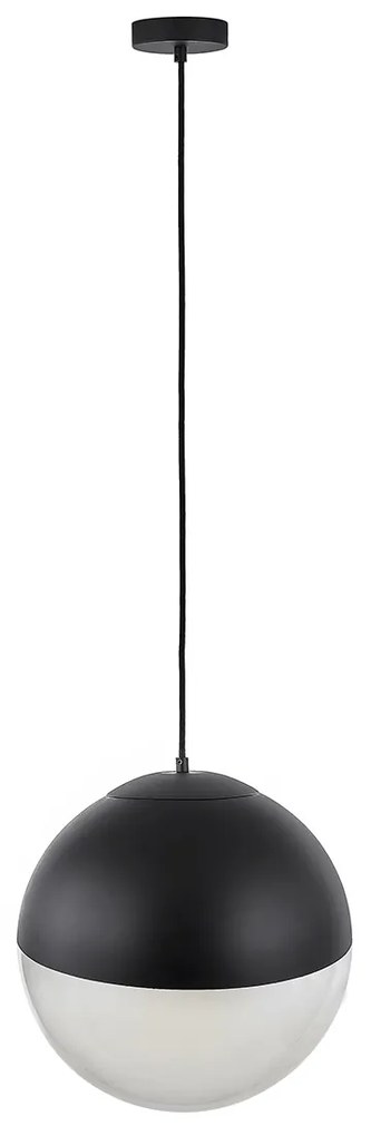 Candeeiro de pendente retro preto com vidro transparente 35 cm - Eclipse Retro
