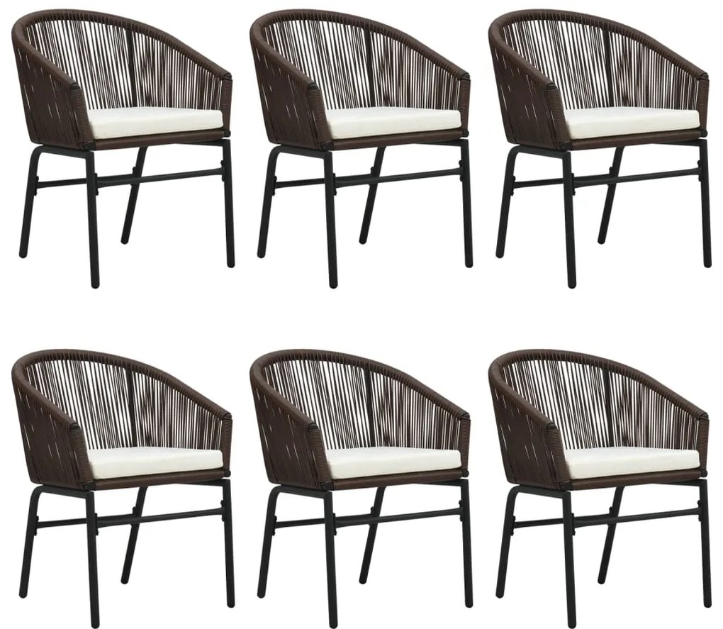 7 pcs conjunto de jantar para jardim castanho
