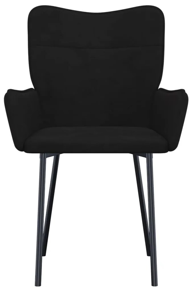 Cadeiras de jantar 2 pcs veludo preto