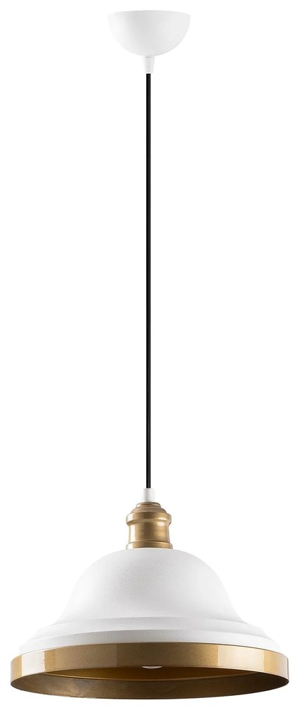 Candeeiro Chandelier Dodo – Branco e Dourado – 30 x 30 cm