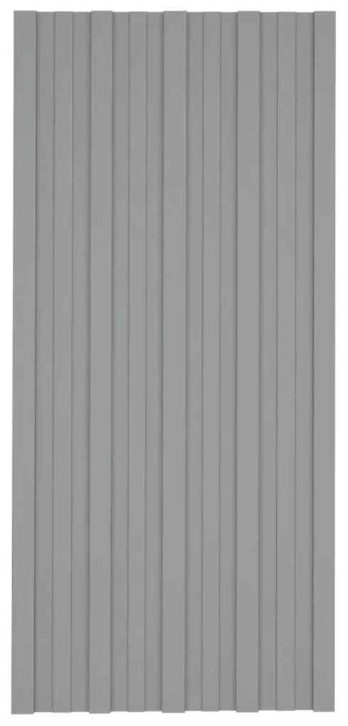 Painéis de telhado 12 pcs 100x45 cm aço galvanizado cinzento