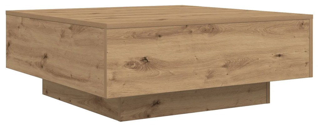 Mesa de Centro vidaXL com Luzes de LED Carvalho Artesanal 80x80x31 cm