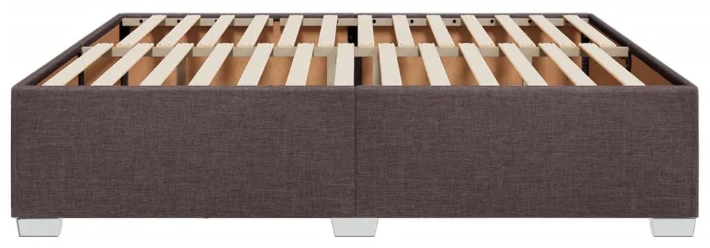 Estrutura de cama sem colchão 180x200 cm tecido castanho-escuro