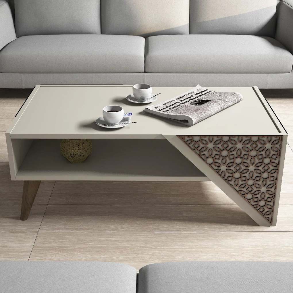 Mesa de Centro Beril – Creme – 105x58x40 cm