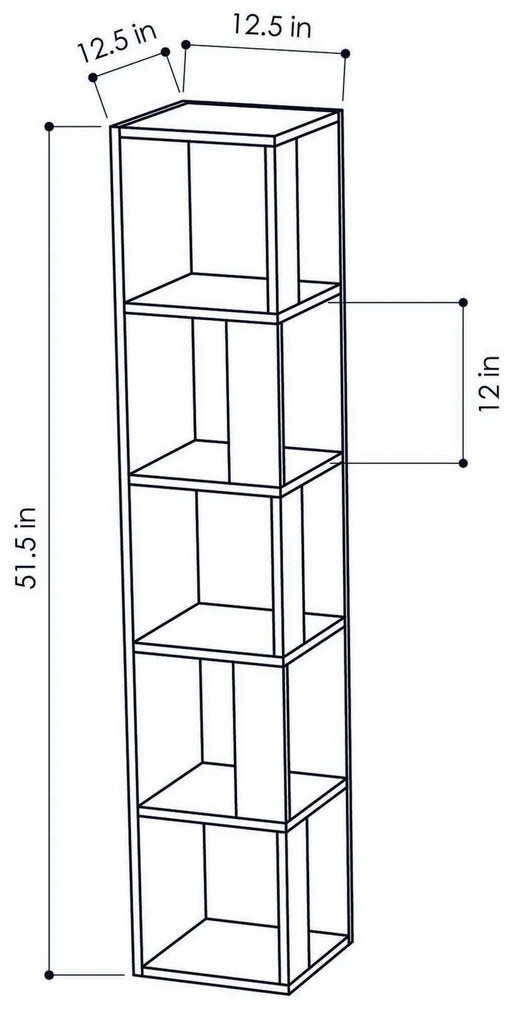 Estante Piano – 34x34x161 cm – Branco – Design Escandinavo Moderno