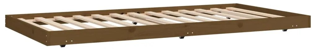 Estrutura de cama 80x200cm madeira de pinho maciça castanho mel