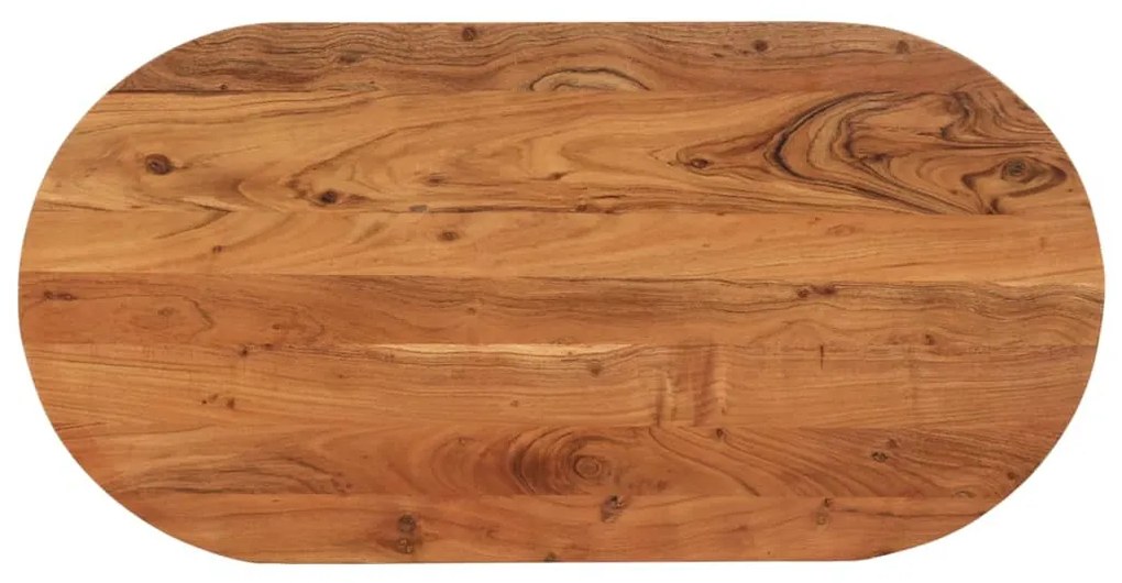 vidaXL Tampo de mesa oval 100x50x2,5 cm madeira de acácia maciça