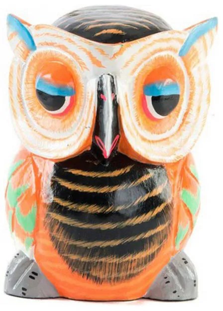 Figura Decorativa DKD Home Decor Madeira Coruja (12 x 12 x 15 cm)