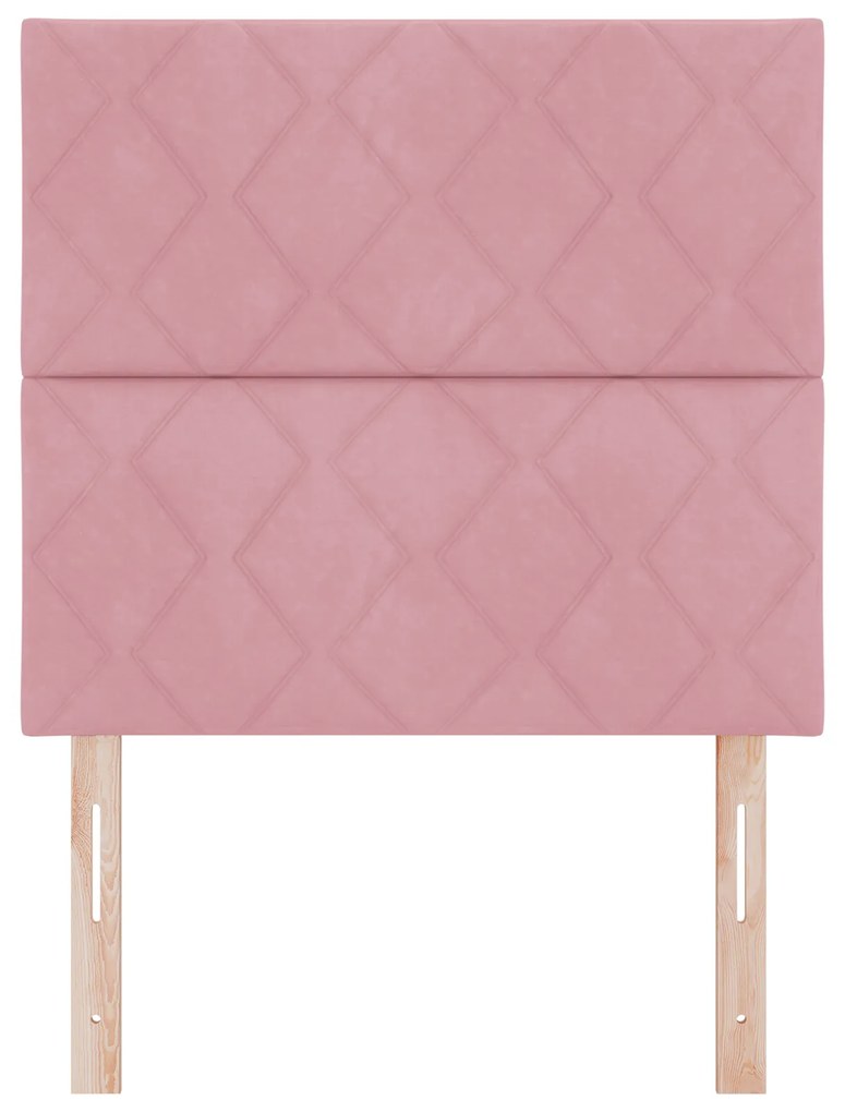 Cabeceira Rosa vidaXL com Blocos de Diamante 90 cm de Veludo, Cabeceir