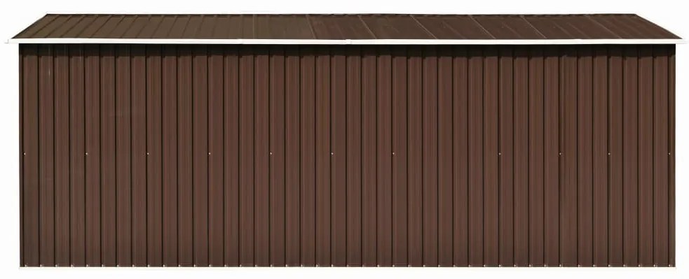Abrigo de jardim 257x489x181 cm metal castanho