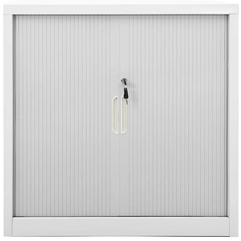 Armário com porta deslizante aço 90x40x90 cm cinzento