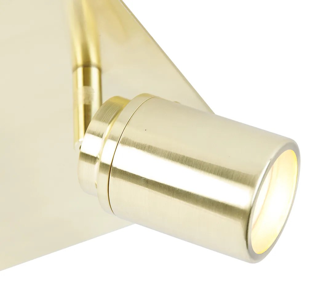 Foco de teto moderno para casa de banho em latão quadrado 3 luzes IP44 - Ducha Moderno