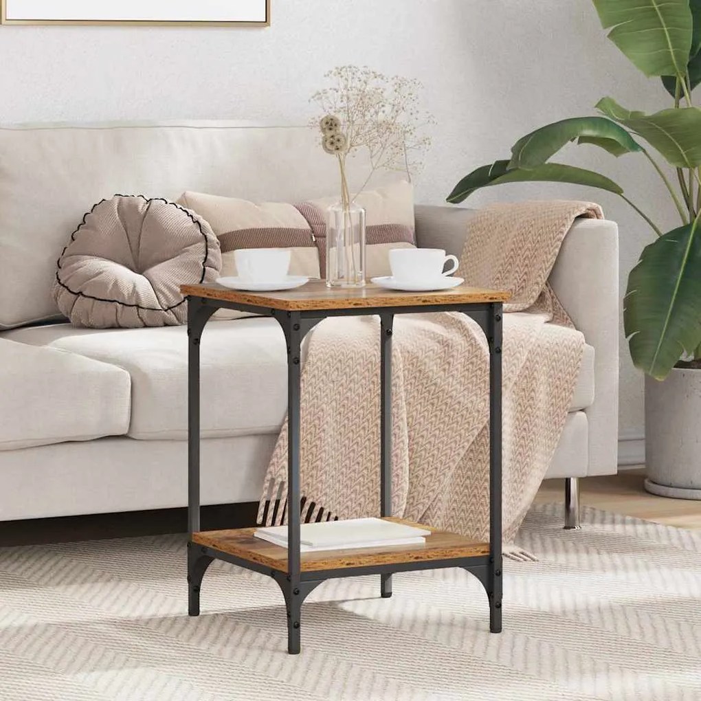 vidaXL Mesa de centro Madeira Antiga 40 x 40 x 55 cm