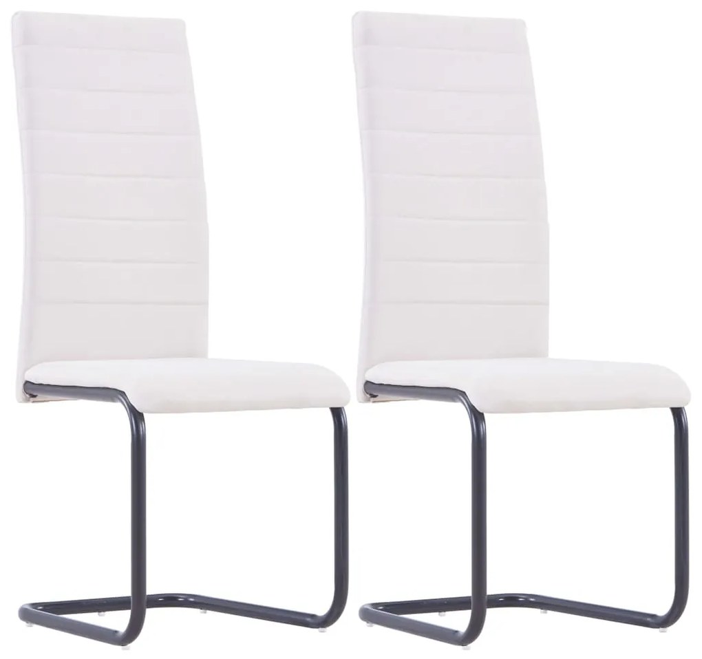 vidaXL Cadeiras de jantar cantilever 2 pcs tecido cor creme